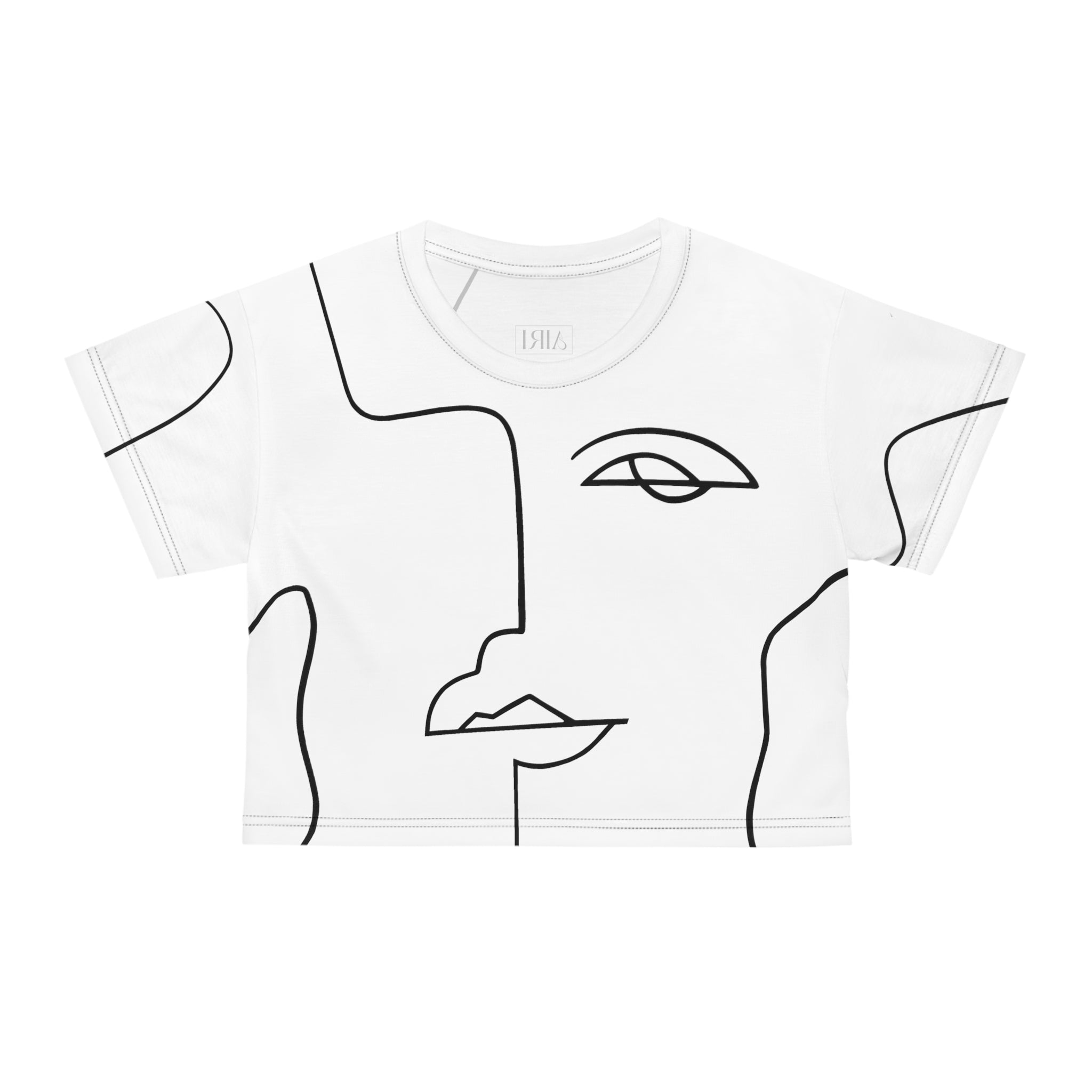 AIRI 1Line Crop Top | Abstract Figure Black and White One Line Art Design