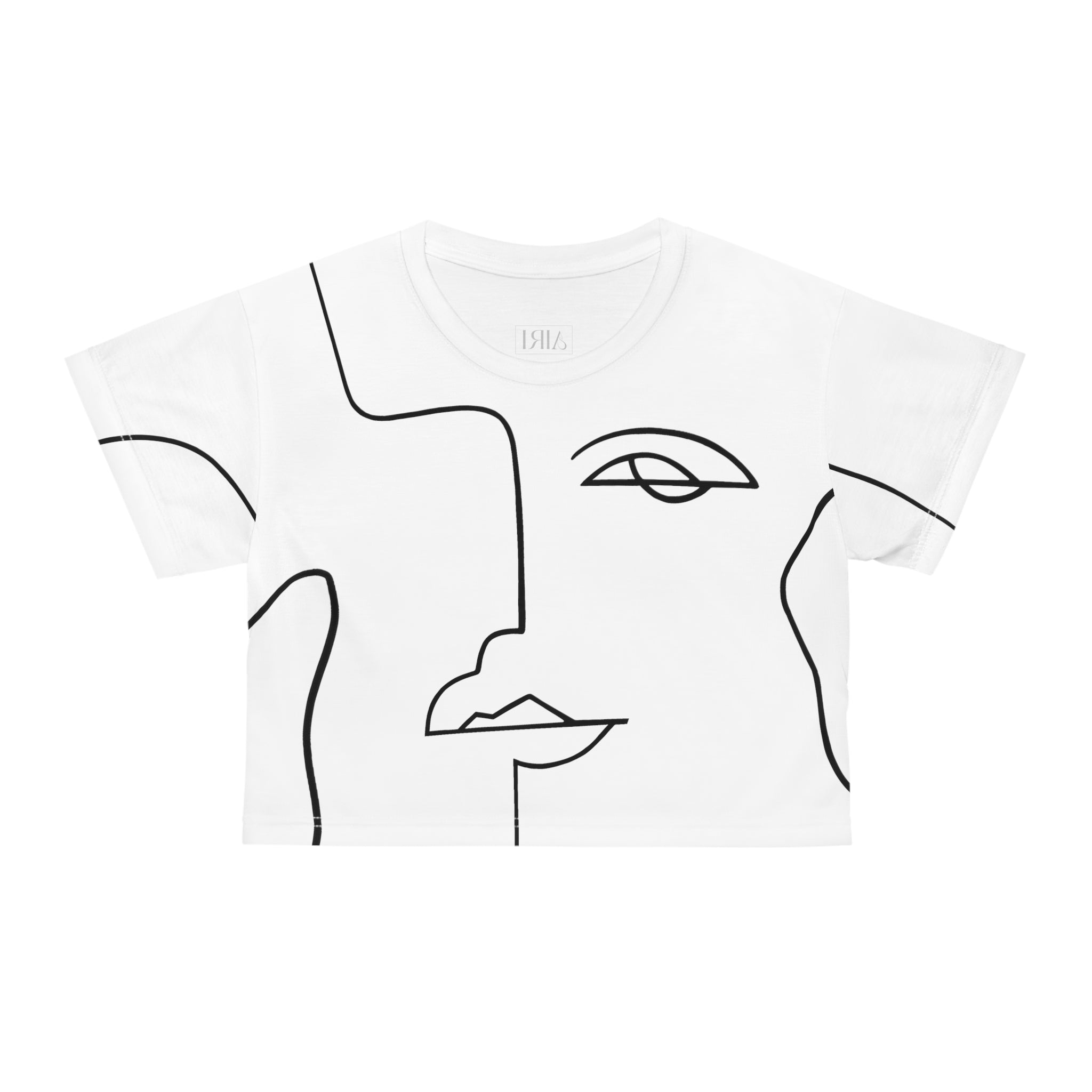 AIRI 1Line Crop Top | Abstract Figure Black and White One Line Art Design